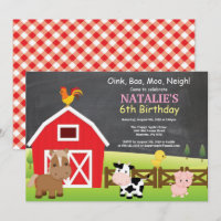 Partie de basse-cour d'invitation d'anniversaire