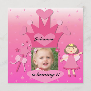 Invitation Partie de brune avec la princesse Birthday Invites
