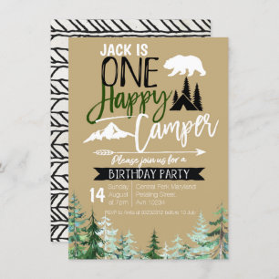 Invitation Partie de camping d'anniversaire de campeur de