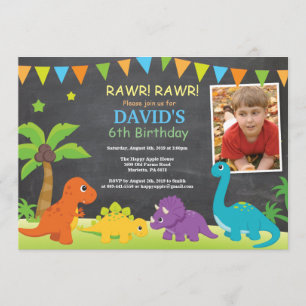 Invitation Partie de Dino d'invitation d'anniversaire de