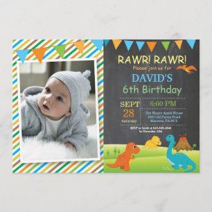 Invitation Partie de Dino d'invitation d'anniversaire de