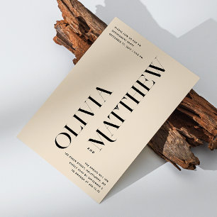 Invitation Partie de fiançailles minimalistes en ivoire pour