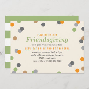 Invitation Partie de Friendsgiving de confettis