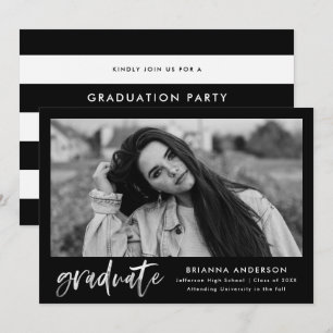 Invitation Partie de graduation du script de pinceau d'aquare