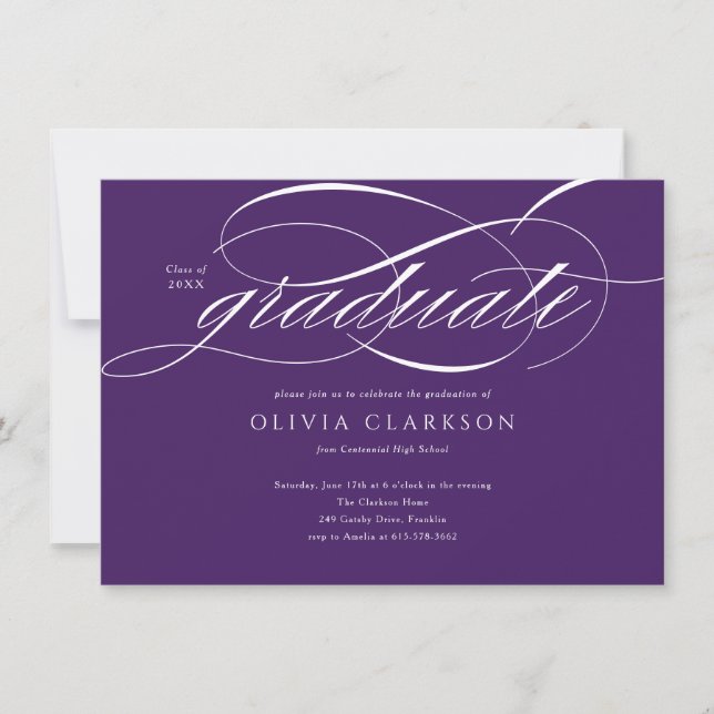 Invitation Partie de graduation du script de violet budgétair (Devant)