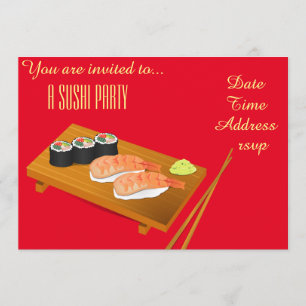 Invitation Partie de Japonais de partie de sushi