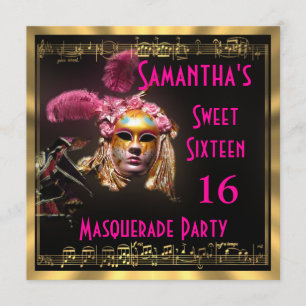 Invitation Partie de la boule masquée seize de mardi gras