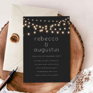 Invitation Partie de l'engagement des couples avec des lampes