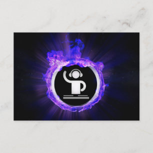 Invitation partie de lumière laser d'icône du DJ de flammes