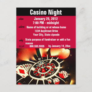 Invitation Partie de nuit de tisonnier de casino