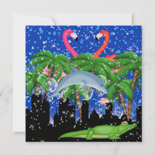 Invitation Partie de paradis dans les lumières lumineuses de