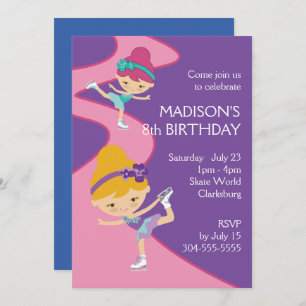 Invitation Partie de patinage de glace de la fille