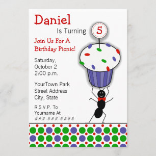 Invitation Partie de pique-nique de l'anniversaire des