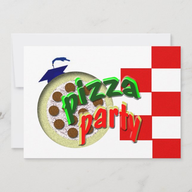 Invitation Partie de pizza d'obtention du diplôme ! ! ! ! (Devant)