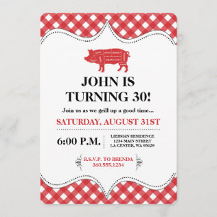 Invitation Partie de porc de BBQ