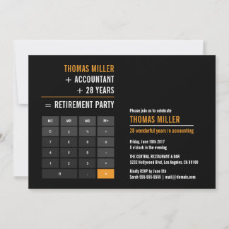 Invitation Partie de retraite du calculateur financier
