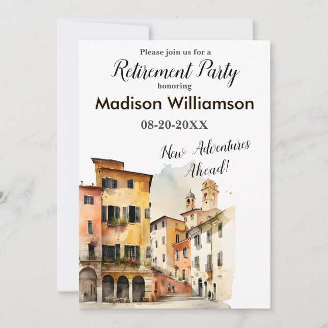 Invitation Partie de retraite du thème Voyage (Devant)