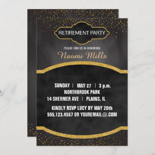 Invitation Partie de retraite noire de professeur de tableau