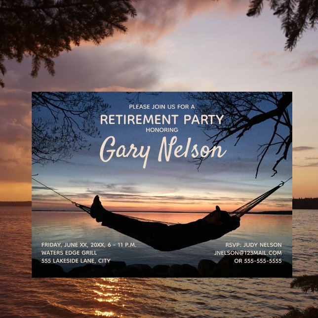Invitation Partie de retraite Relax Hammock (Créateur téléchargé)