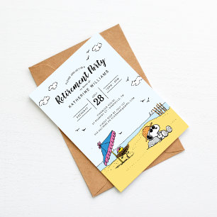 Invitation Partie de retraite   Snoopy & Woodstock sur la pla