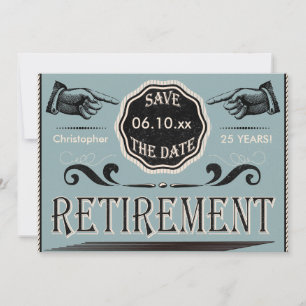 Invitation Partie De Retraite vintage Enregistrer La Date