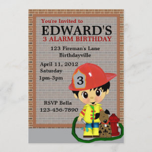 Invitation Partie de sapeur-pompier