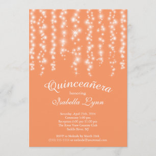 Invitation Partie de scintillement de Quinceañera de lumières