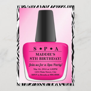 Invitation Partie de spa de rose d'invitation d'anniversaire
