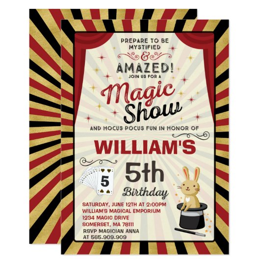 Invitation Partie De Spectacle De Magie D Invitation Zazzle Fr