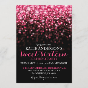 Invitation Partie de sweet sixteen de parties scintillantes
