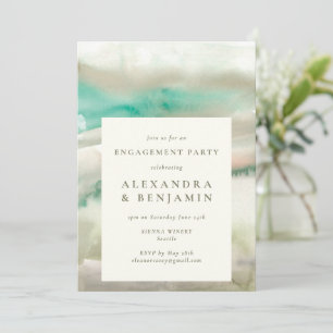 Invitation Partie d'engagement Abstraite de l'Olive Green Wat