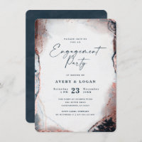 Partie d'engagement Abstraite Ethereal Navy Blue