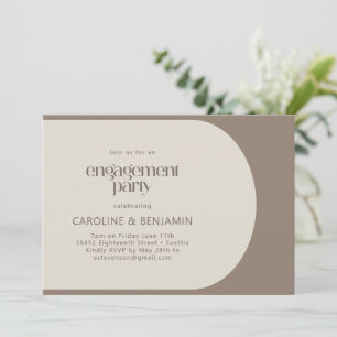 Invitation Partie d'engagement Brown de bloc de couleur minim