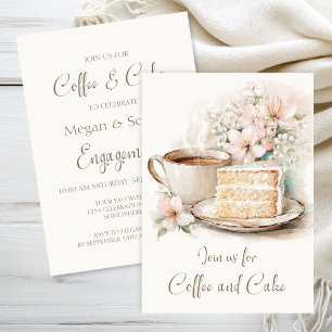 Invitation Partie d'engagement café et gâteaux
