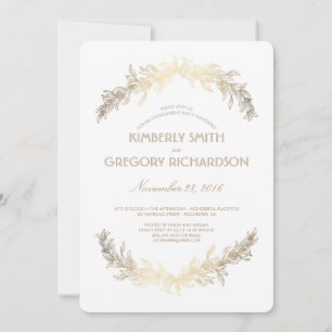Invitation Partie d'engagement de la couronne vintage Gold La