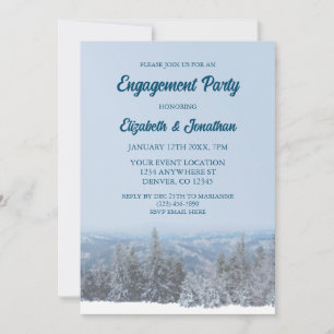 Invitation Partie d'engagement de la forêt de montagne neigeu