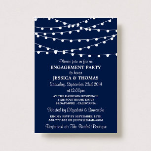 Invitation Partie d'engagement de la Marine Blue Modern Strin