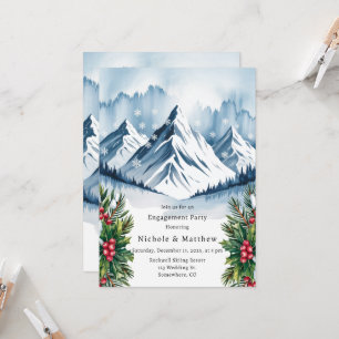 Invitation Partie d'engagement de la Wreath de pin neigeux en