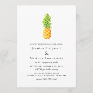 Invitation Partie d'engagement de l'ananas aquarelle