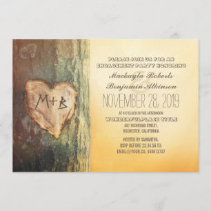 Invitation Partie d'engagement de l'arbre cardiaque sculpté r