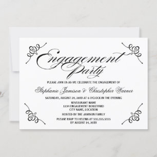 Invitation Partie d'engagement de l'élégance de la calligraph