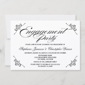 Invitation Partie d'engagement de l'élégance de la calligraph