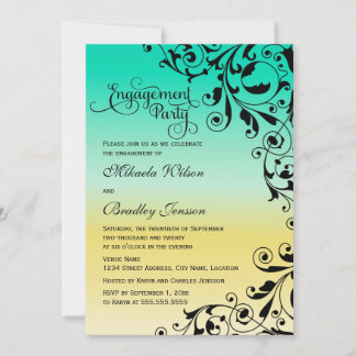 Invitation Partie d'engagement de l'Ombre de couleur stylé