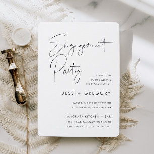 Invitation Partie d'engagement de script manuscrit minimal mo