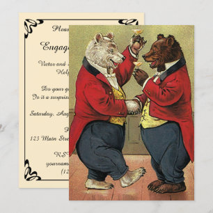 Invitation Partie d'engagement des ours de danse victorienne 