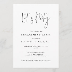 Invitation Partie d'engagement en typographie minimale