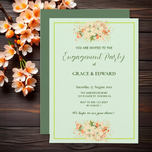Invitation Partie d'engagement Fleurs de Cerisiers Roses