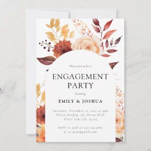 Invitation Partie d'engagement Floral Automne
