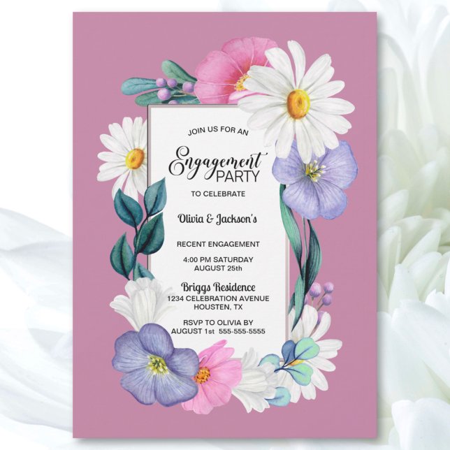 Invitation Partie d'engagement floral du printemps (Créateur téléchargé)