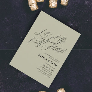 Invitation Partie d'engagement minimaliste de calligraphie ve